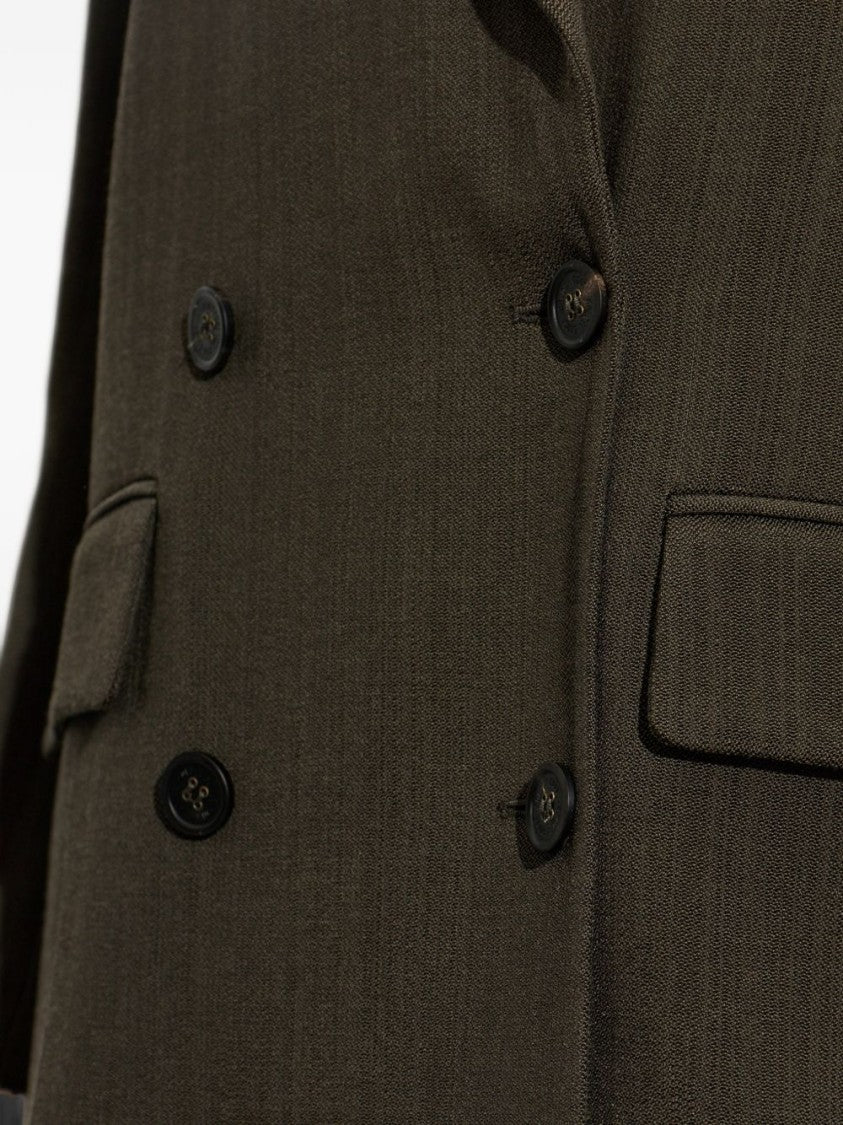 Golden Goose Double-Breasted Flap Pocket Olive Blazer