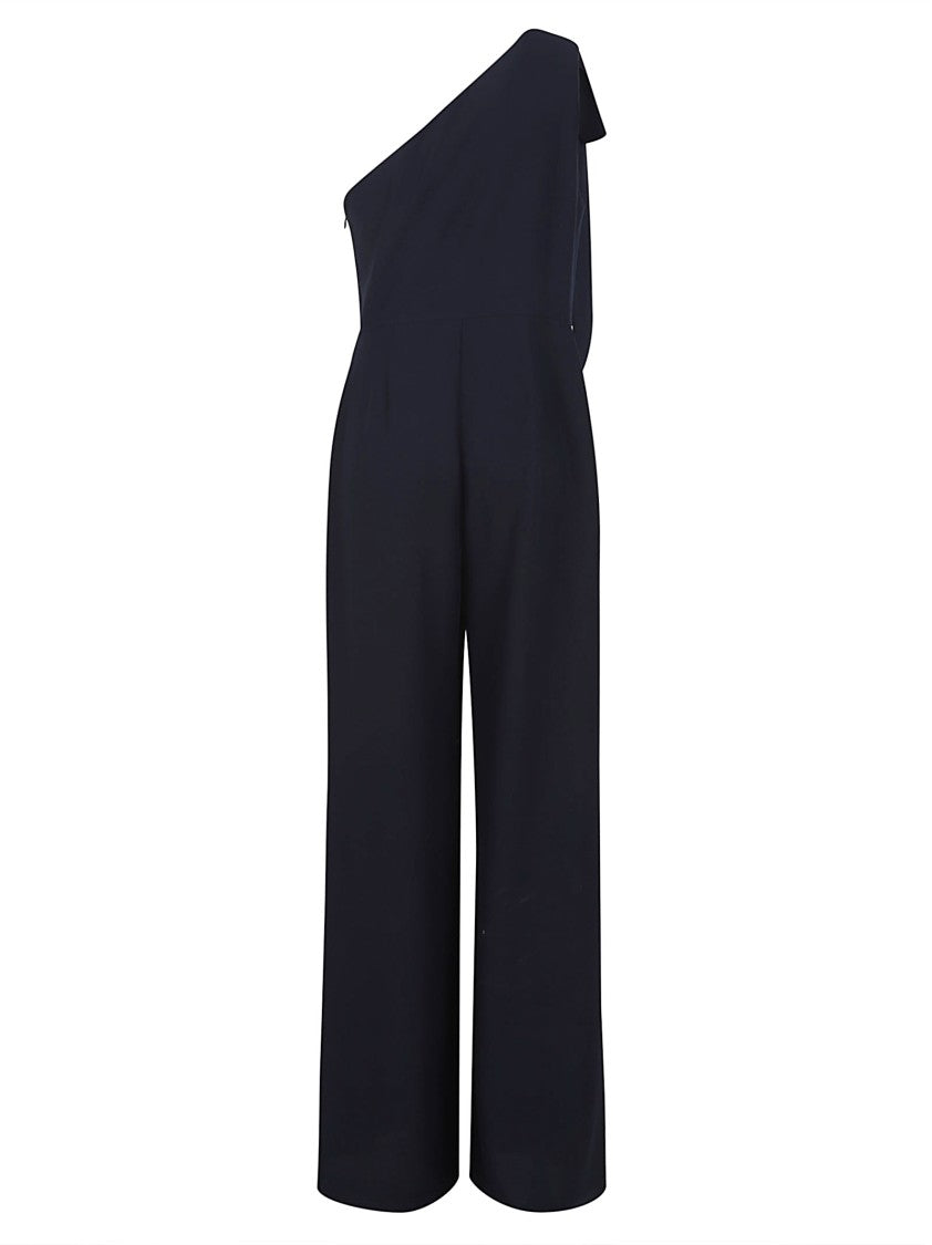 Lauren Ralph Lauren One-Shoulder Wide-Leg Jumpsuit In Blue