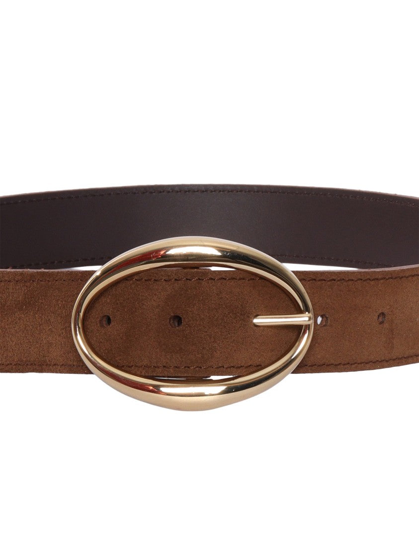 Claudio Orciani Suede Calf Gold Buckle Belt