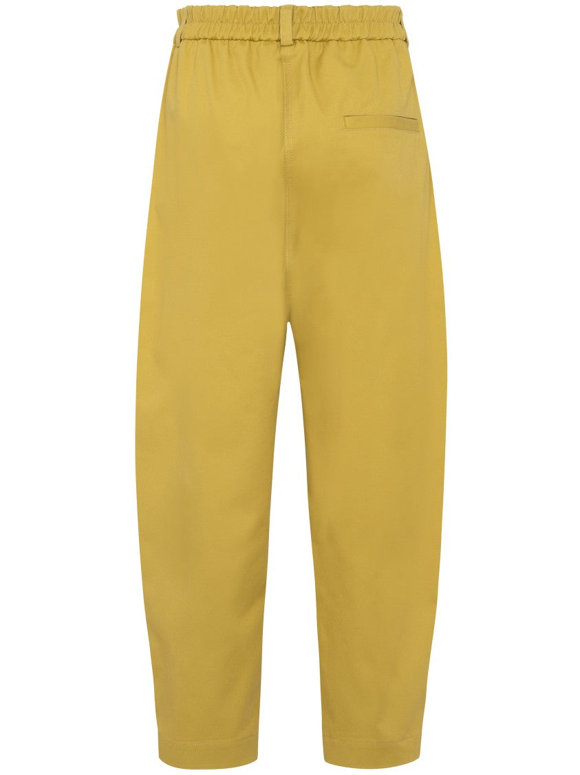 Tela Mustard Yellow Pantalone Disco Track Pants