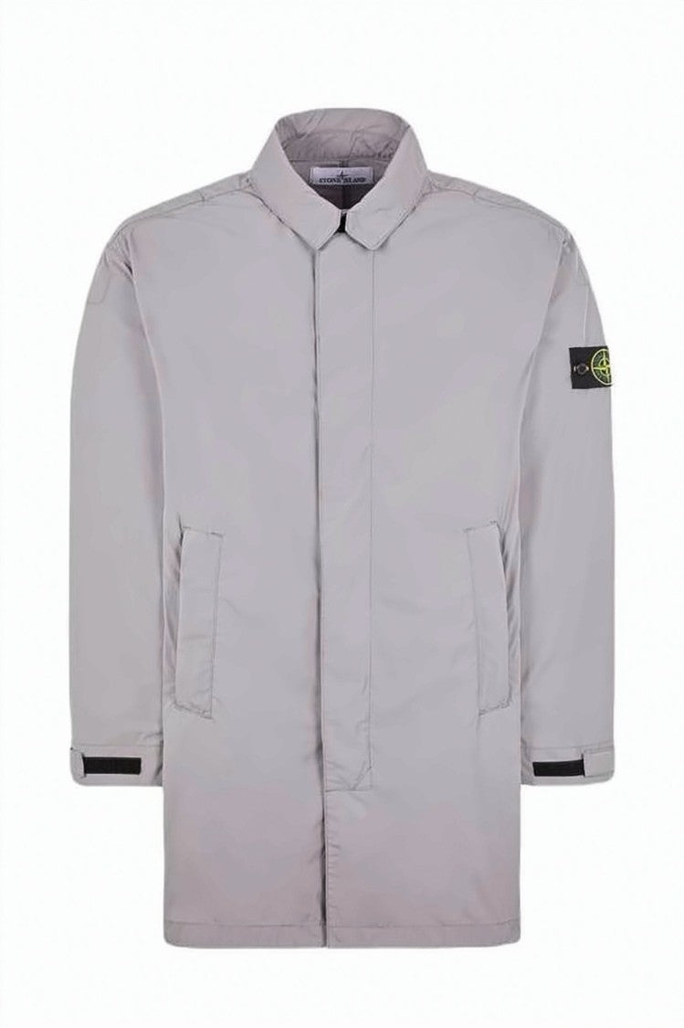Stone Island Grey Jacket With Classic Collar