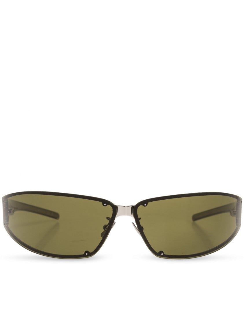 Saint Laurent Sl963 Rectangular Translucent Olive Sunglasses