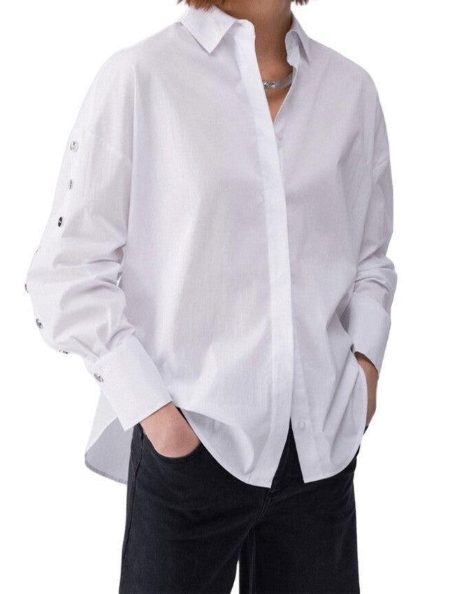 Liu Jo White Cotton-Popeline Shirt With Branded Buttons