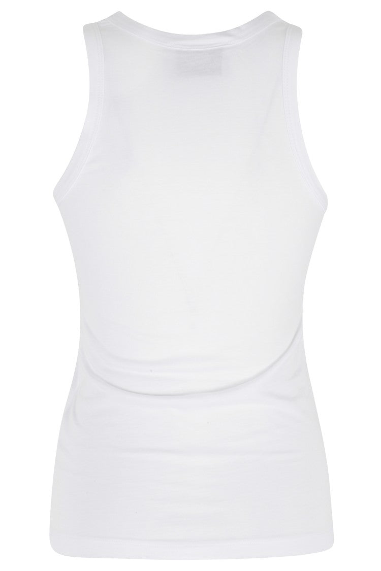 Coperni White Lightweight Logo Tone-On-Tone Cotton-Blend Tank Top