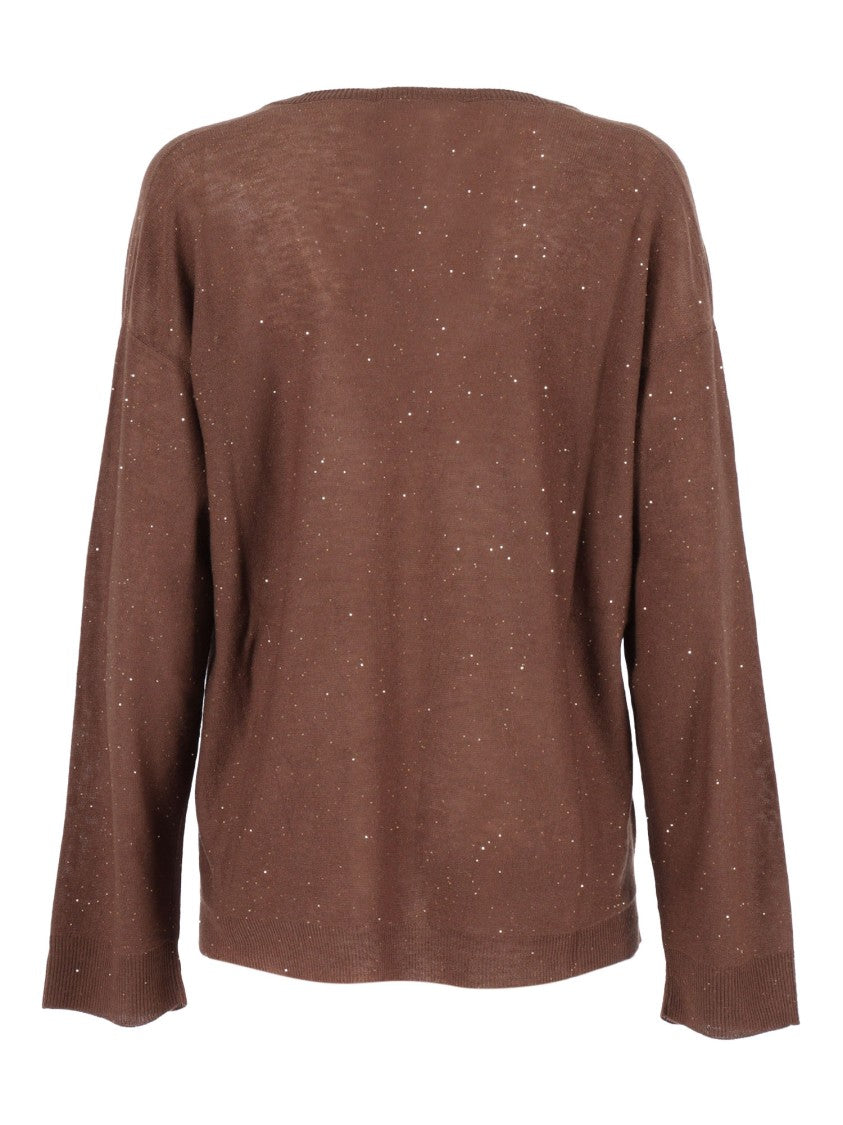 Fabiana Filippi V-Neck Wool Blend Sweater