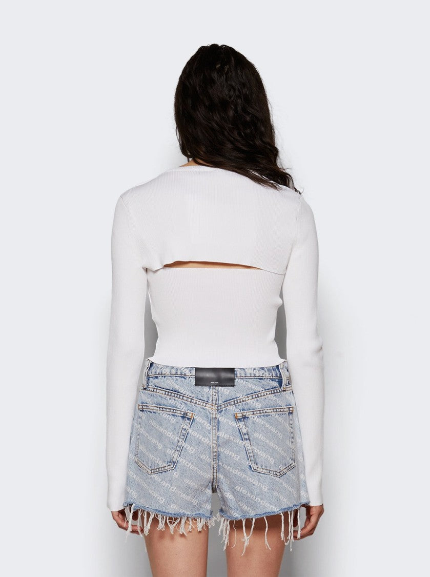 Alexander Wang Cropped Cardigan With Cami Tank Soft White