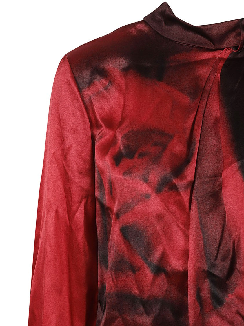 Alberta Ferretti High-Neck Silk Blend Shirt