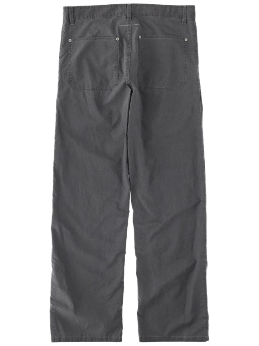 Mm6 By Maison Margiela Straight-Leg Grey Casual Pants With Five-Pocket Design