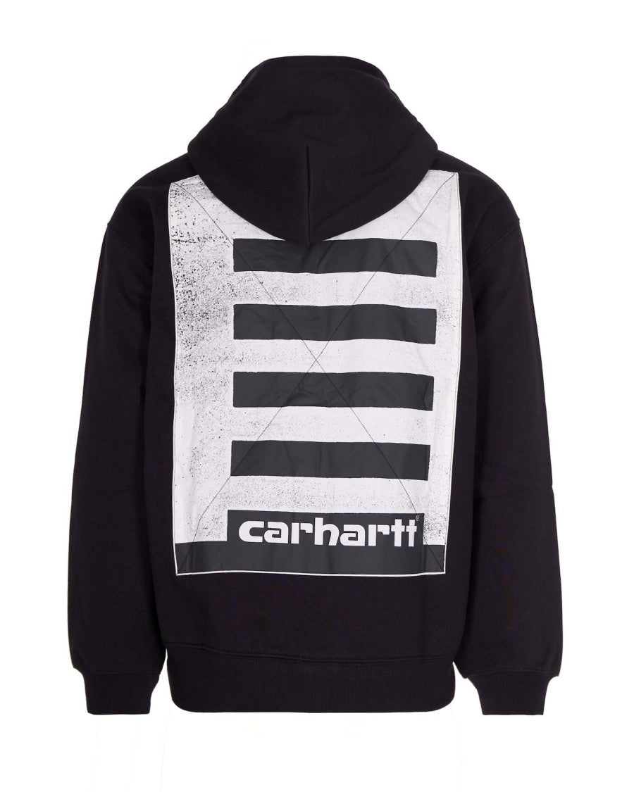 Carhartt Wip Balloon-Cut Black Hoodie With Graphic Accents