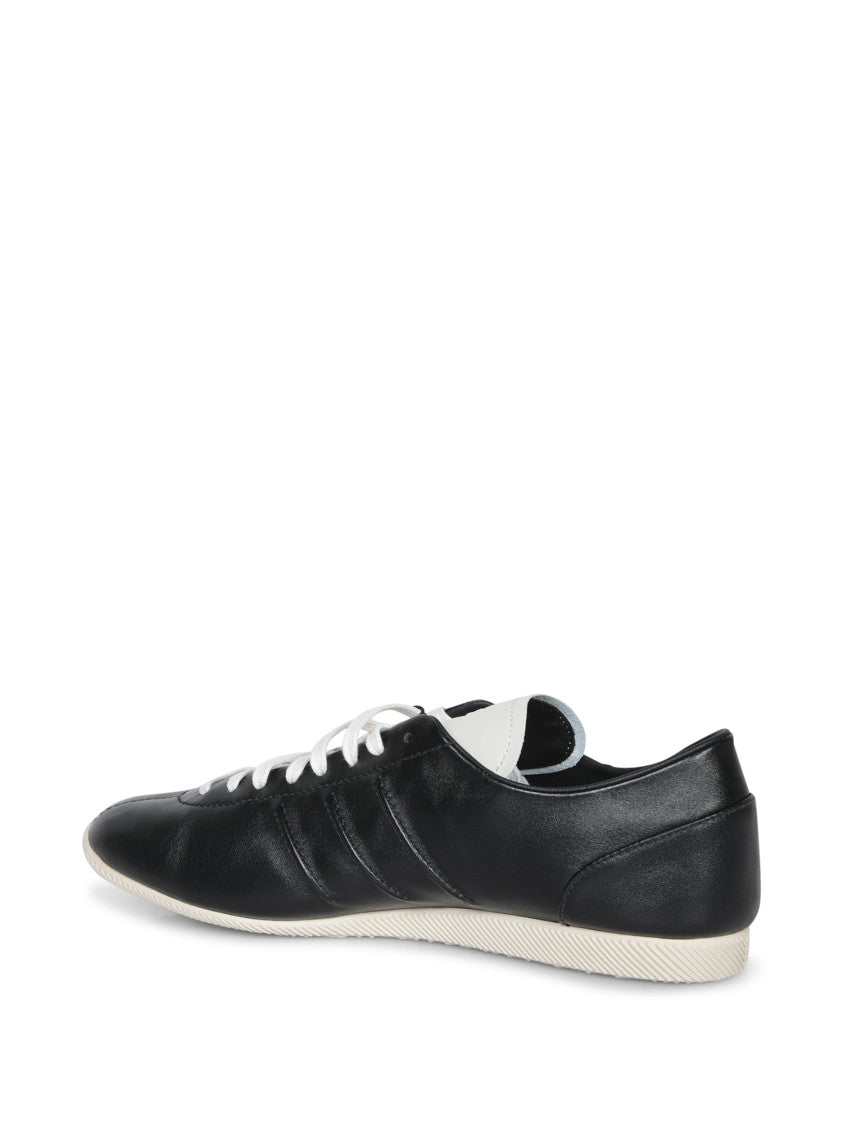 Adidas Refined Black Leather Sneakers With Signature Detail