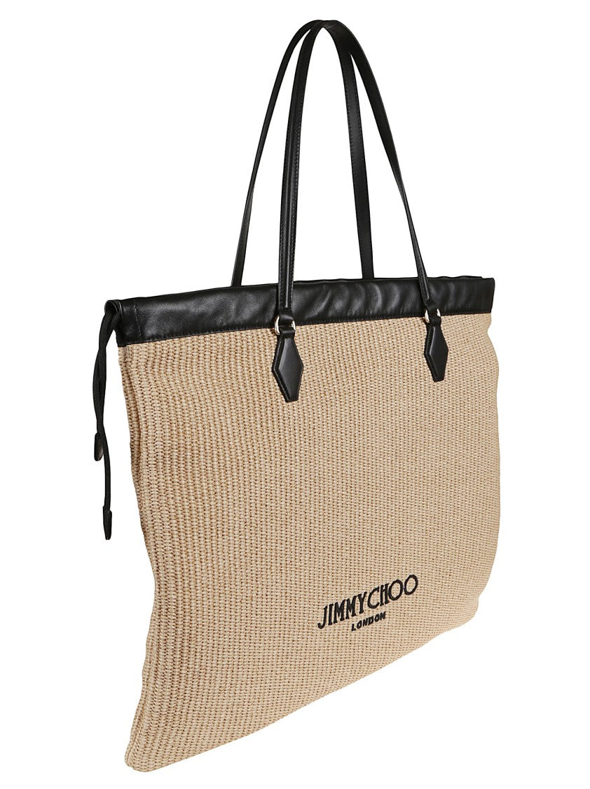 Jimmy Choo Nude Raffia Shopper Bag
