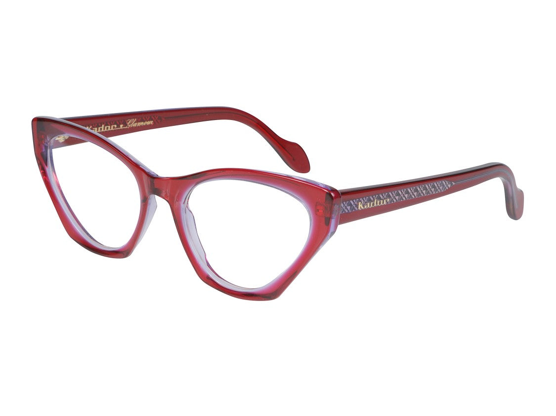 Kador Red Coachella Glamour Translucent Cat-Eye Sunglasses