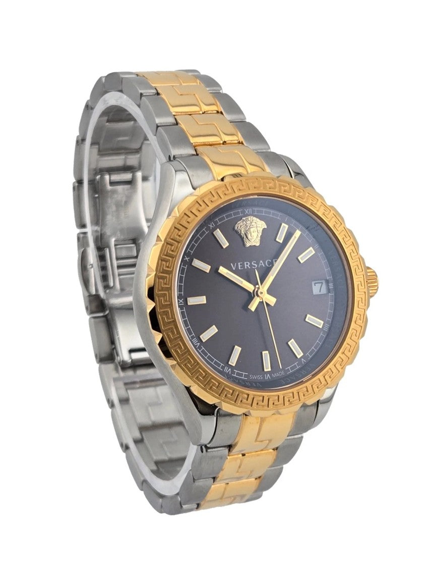 Versace Hellenyium Lady 35 Mm Quartz Watch With Brown Dial And Two-Tone Finish