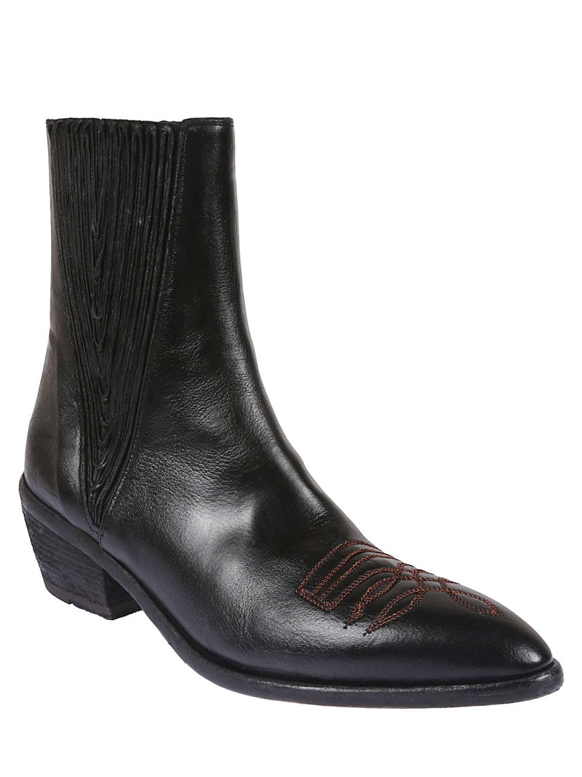 Fauzian Jeunesse Ankle Boots With Intricate Pleating And Pointed Toe