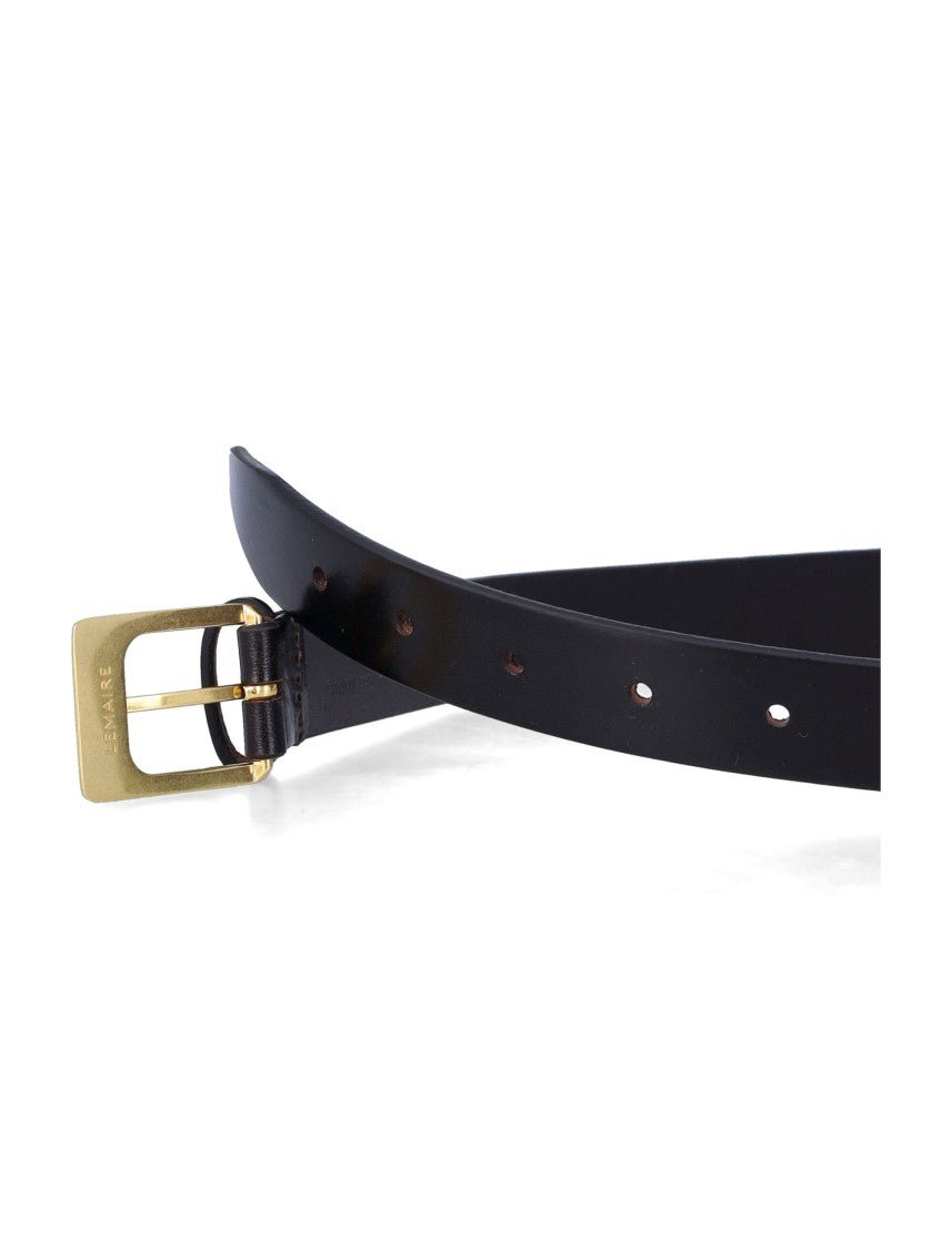 Lemaire Dark Brown Rail Leather Belt