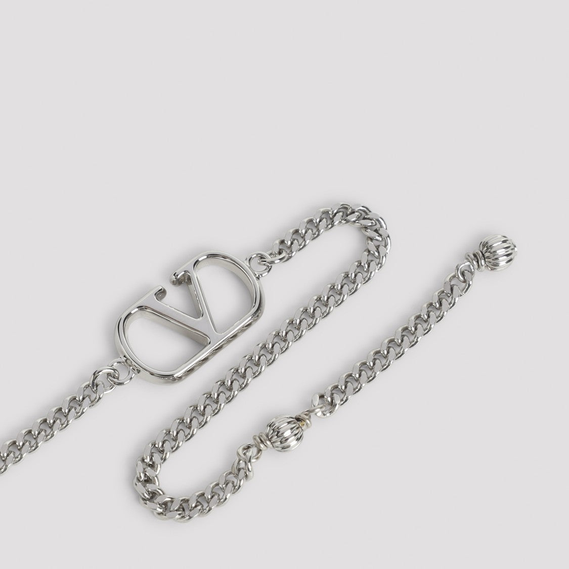 Valentino Garavani Groumette Link Bronze Bracelet With Vlogo Charm