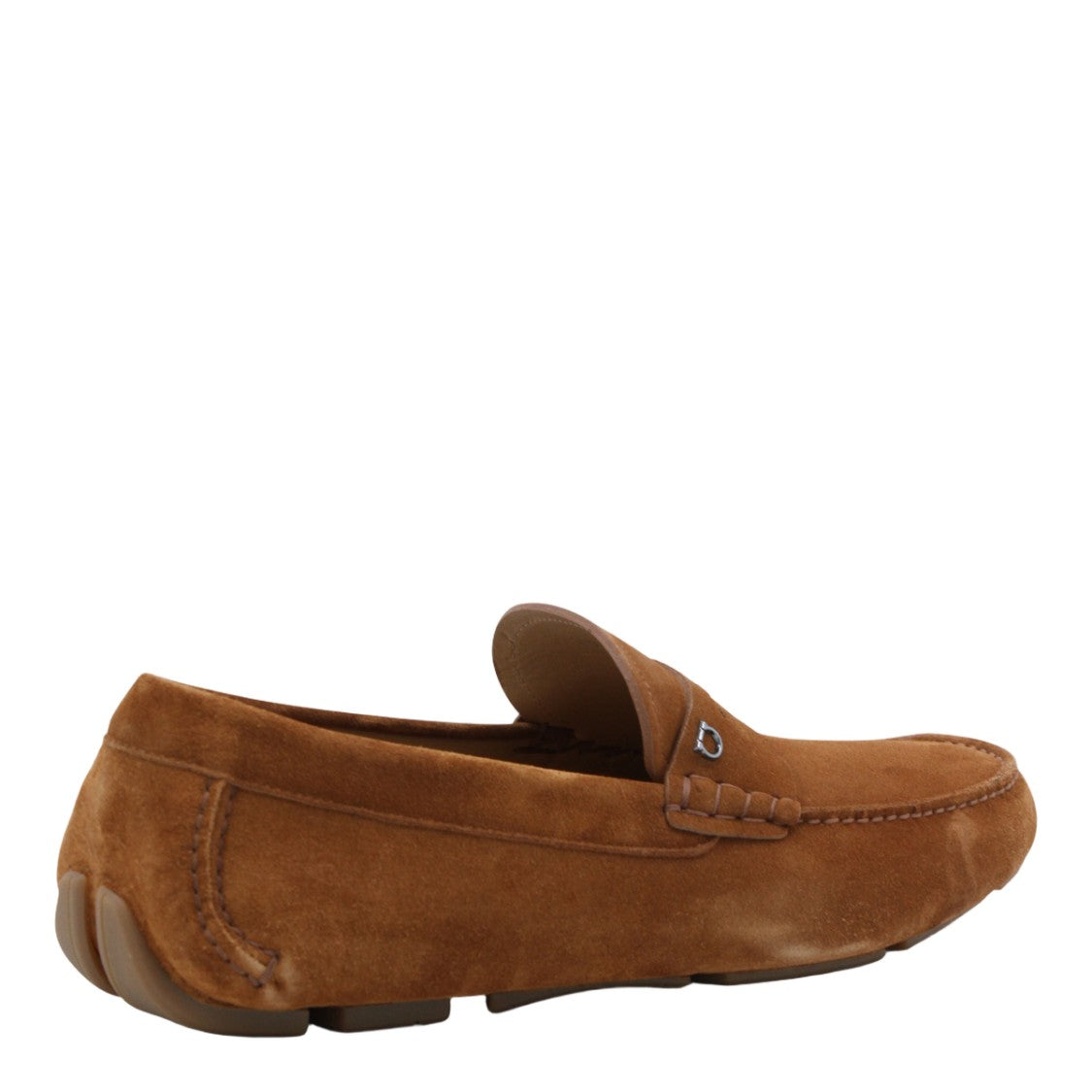 Ferragamo Sleek Black Loafers With Rounded Toe And Minimalist Design