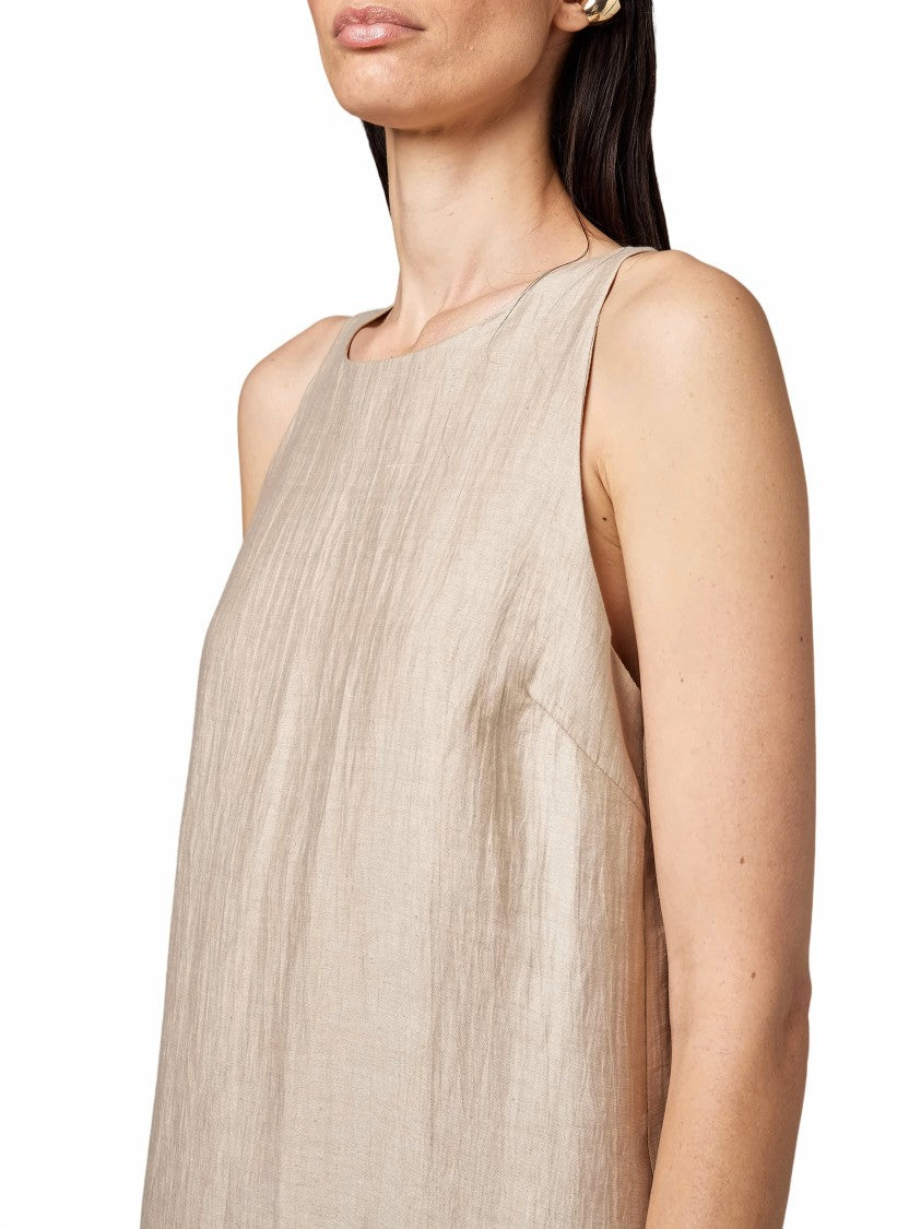 Alpha Studio Linen Sleeveless Short Dress