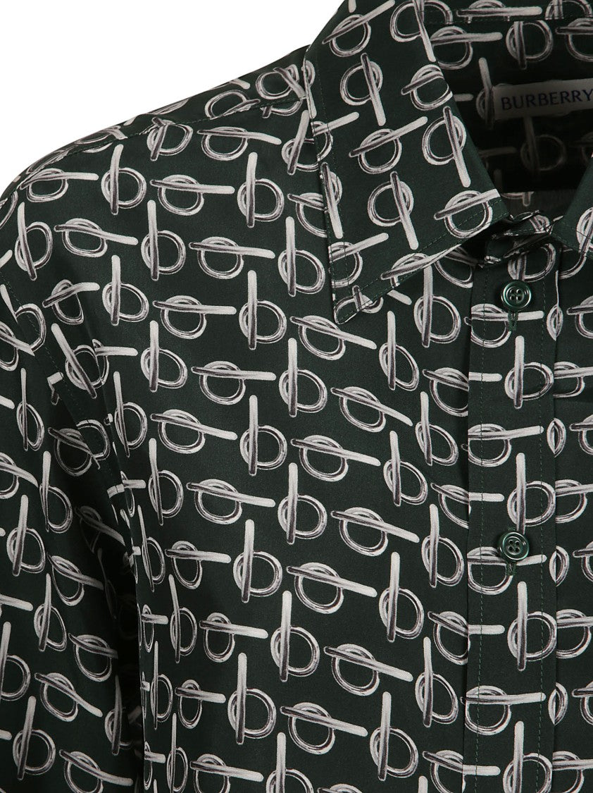Burberry Repeating Pattern Mulberry Silk Shirt