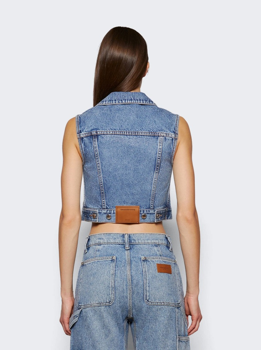 Alexander Wang Tied Front Vest Vintage Light Indigo