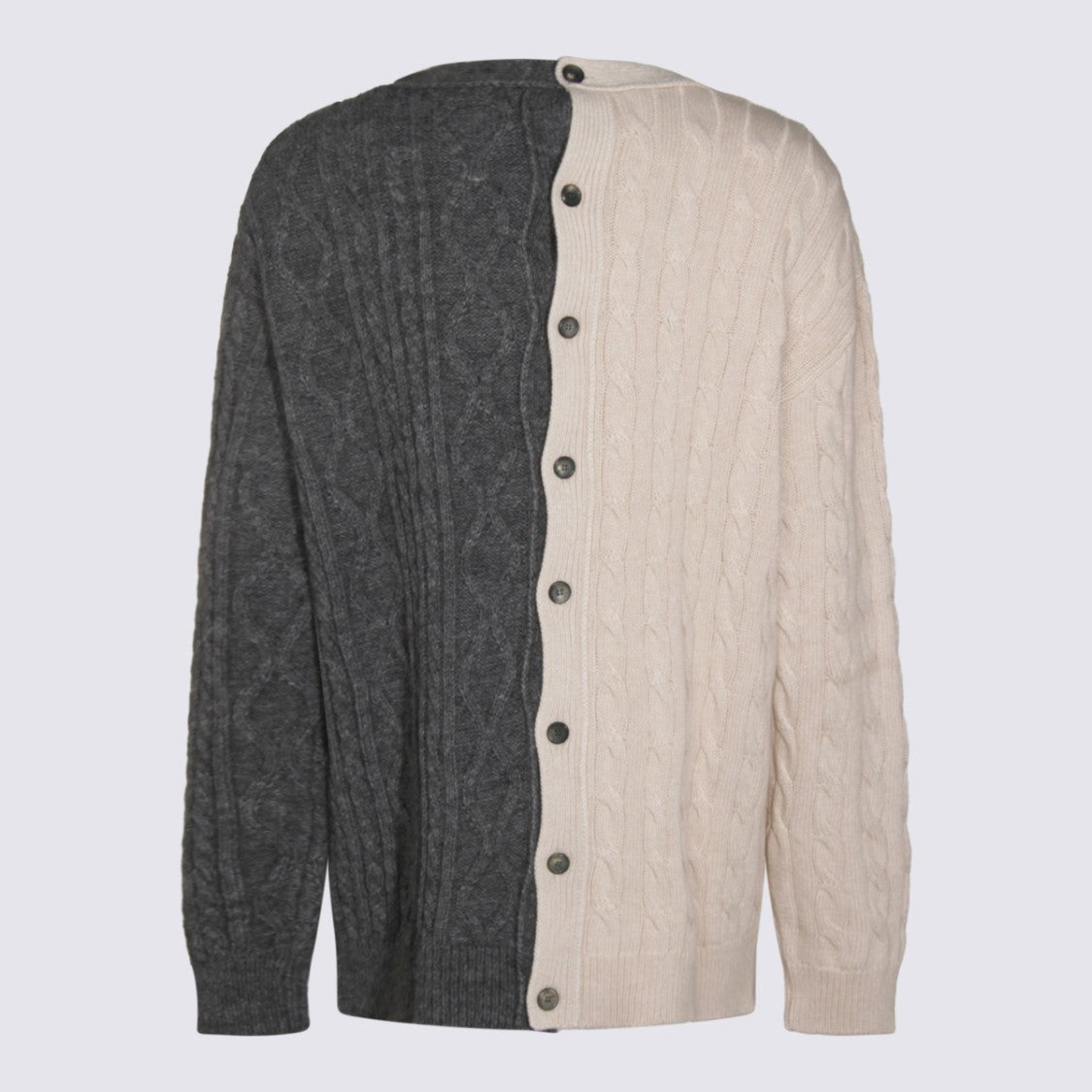 Moschino Two-Tone Wool Blend Cardigan
