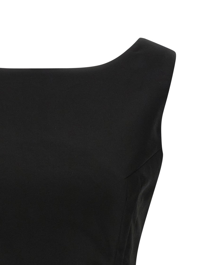 Magda Butrym Hourglass Black Top With 3D Floral Details