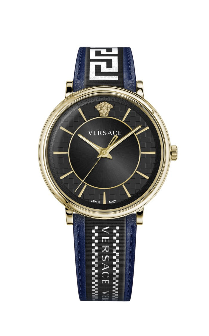 Versace Luxurious Gold-Tone Stainless Steel Watch With Black Dial
