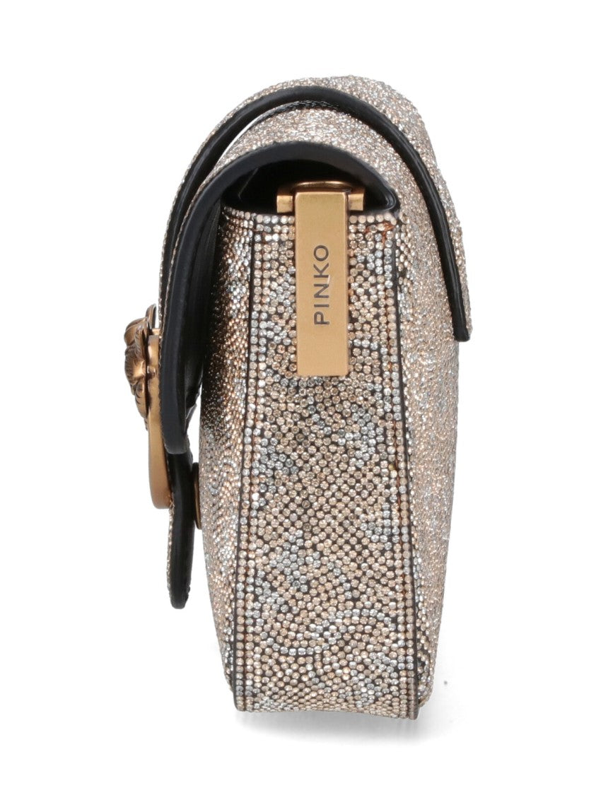 Pinko Mini “Love One Slouchy Baby” Bag – Gold