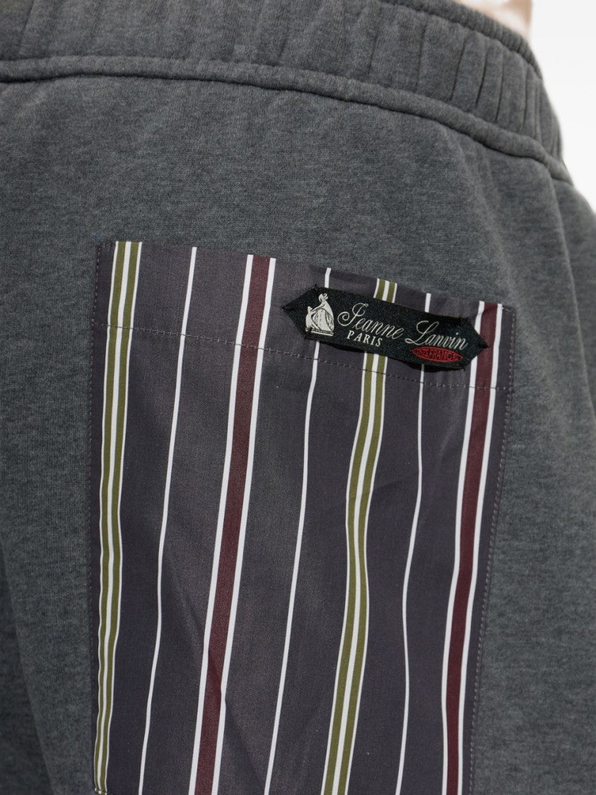 Lanvin Striped Patch Pocket Silk-Blend Straight-Leg Pants