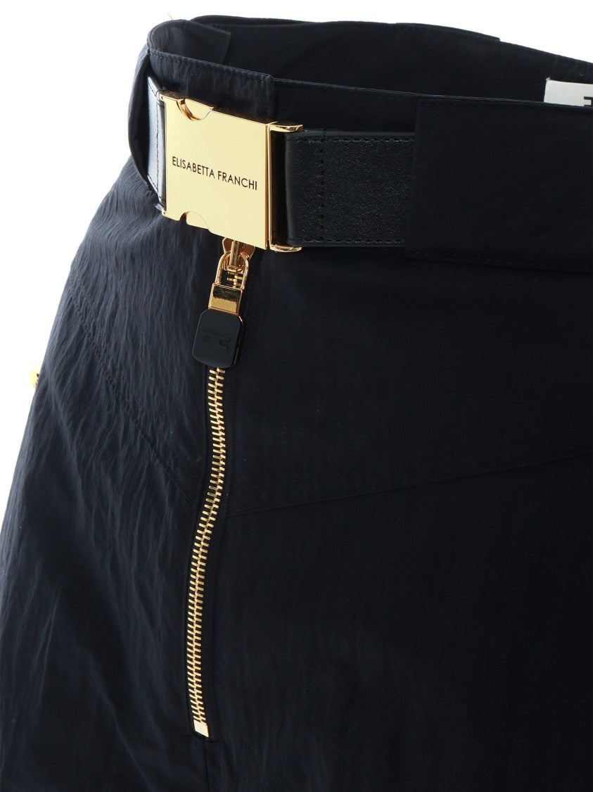 Elisabetta Franchi Black Trousers With Matching Belt