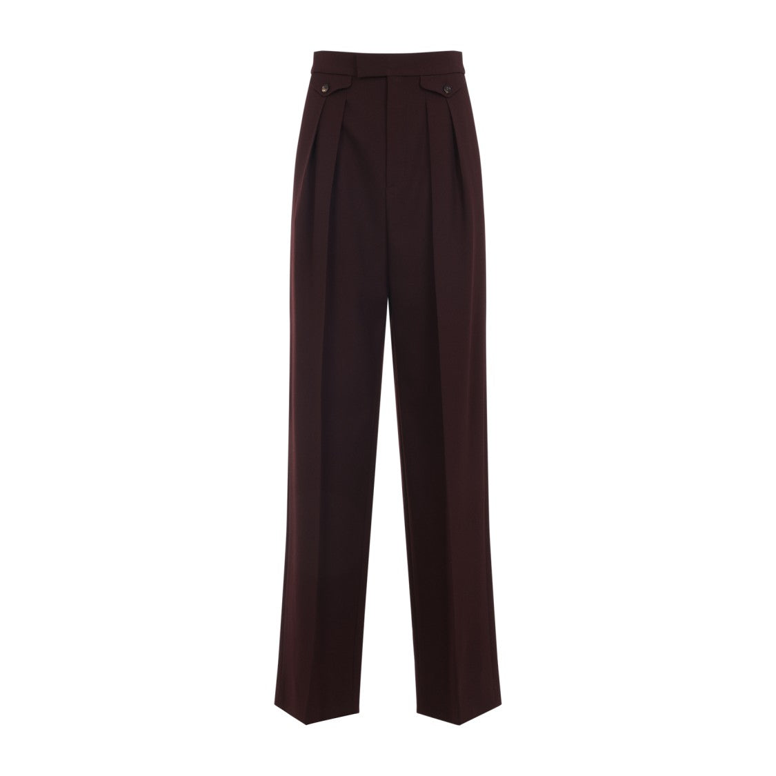 Chloé Tailored High-Waist Trousers With Buttoned Flap Pockets