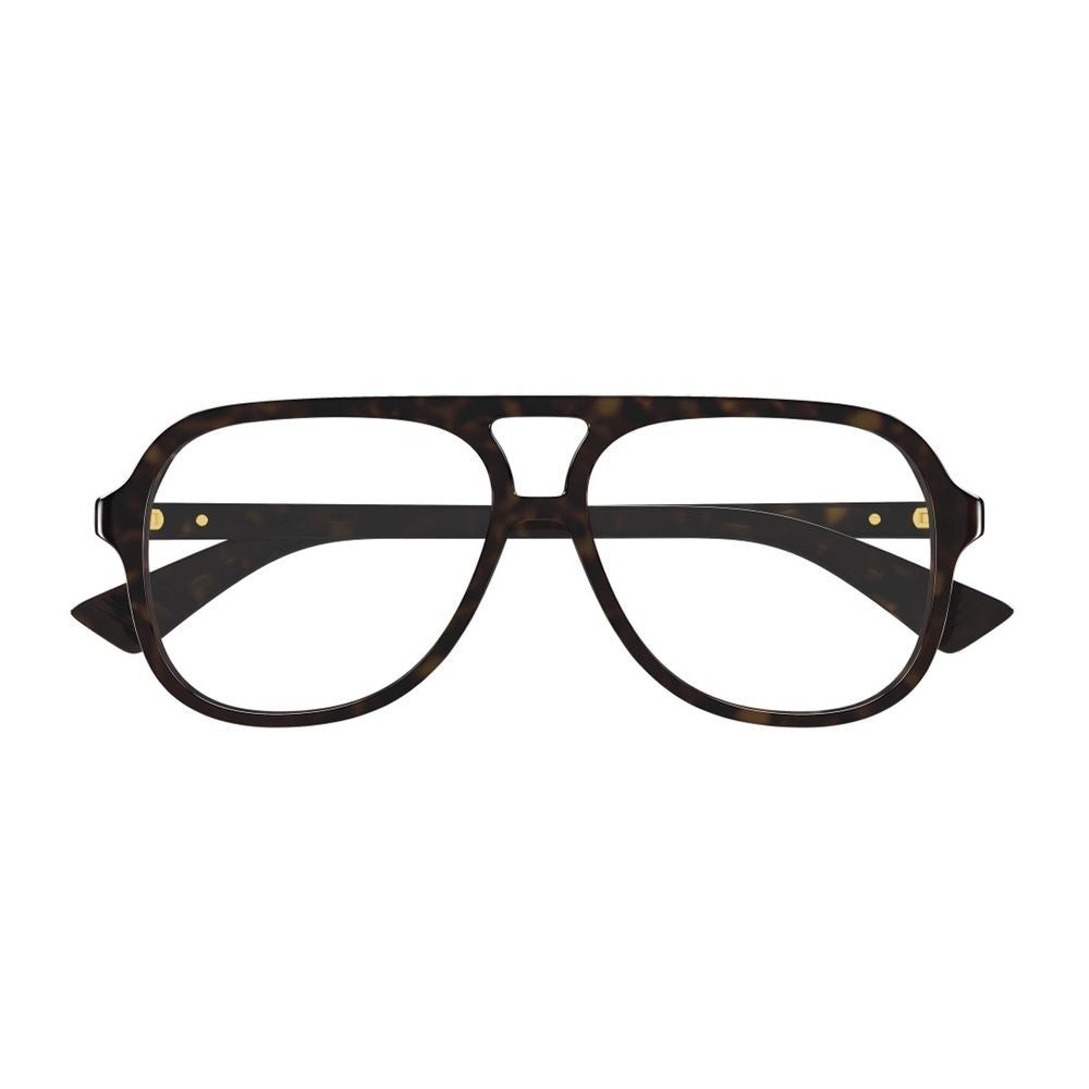 Bottega Veneta Bv1417o Linea Ribbon Pilot-Inspired Havana Acetate Eyeglasses