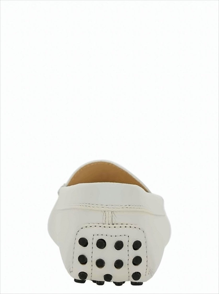 Tod's Minimalist White Leather Loafer With Penny Strap Detail