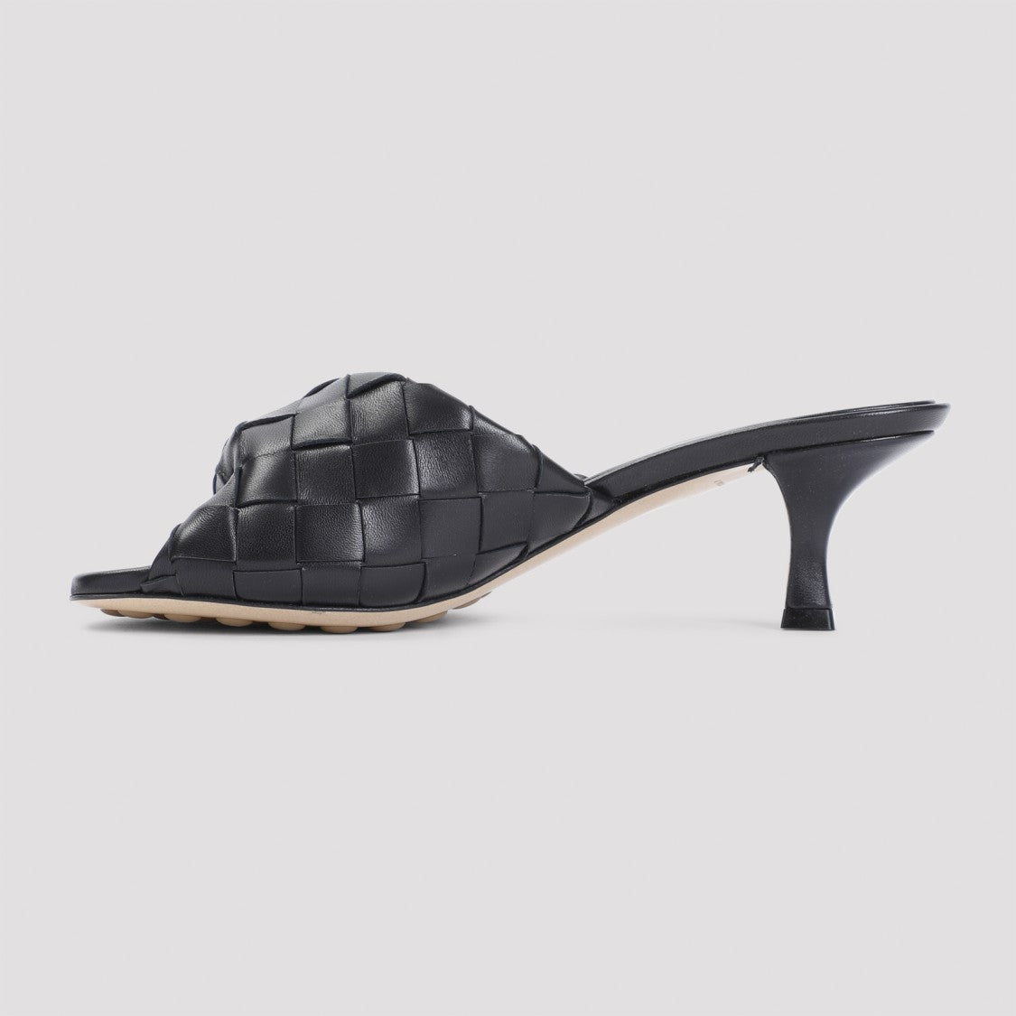 Bottega Veneta Black Lamb Leather Mules
