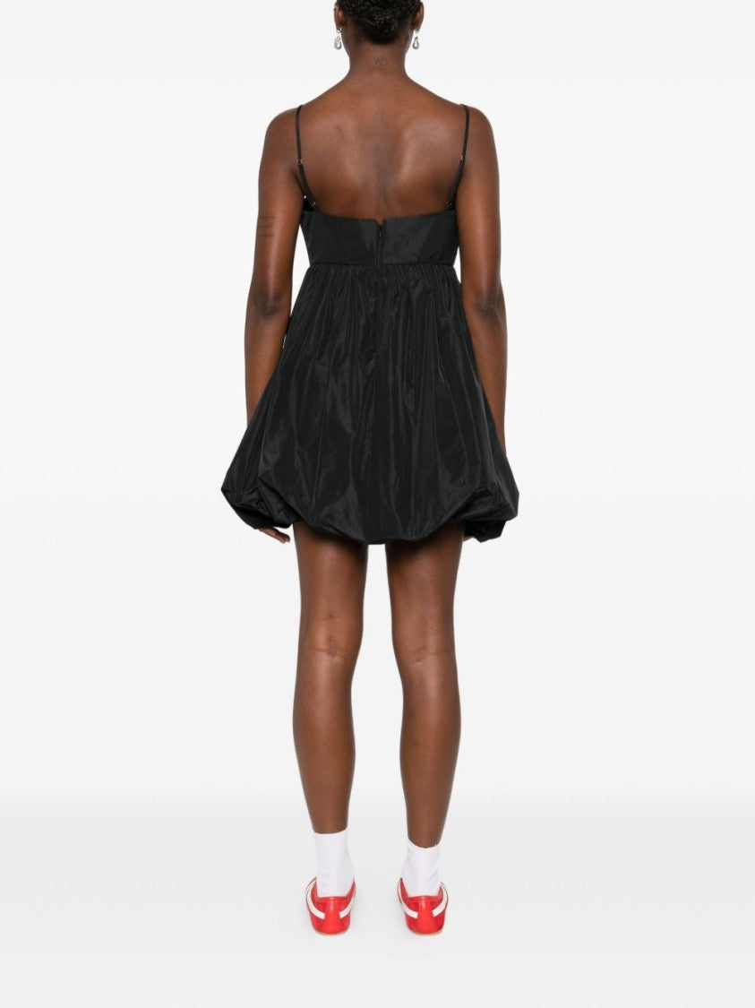 Pinko Short Black Mini Dress With Bubble Hem