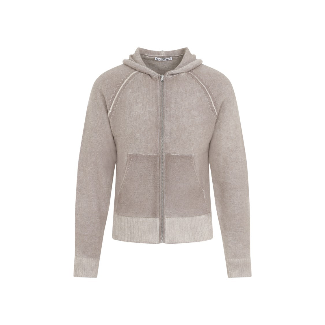 Acne Studios Beige Wool Full Zip Cardigan