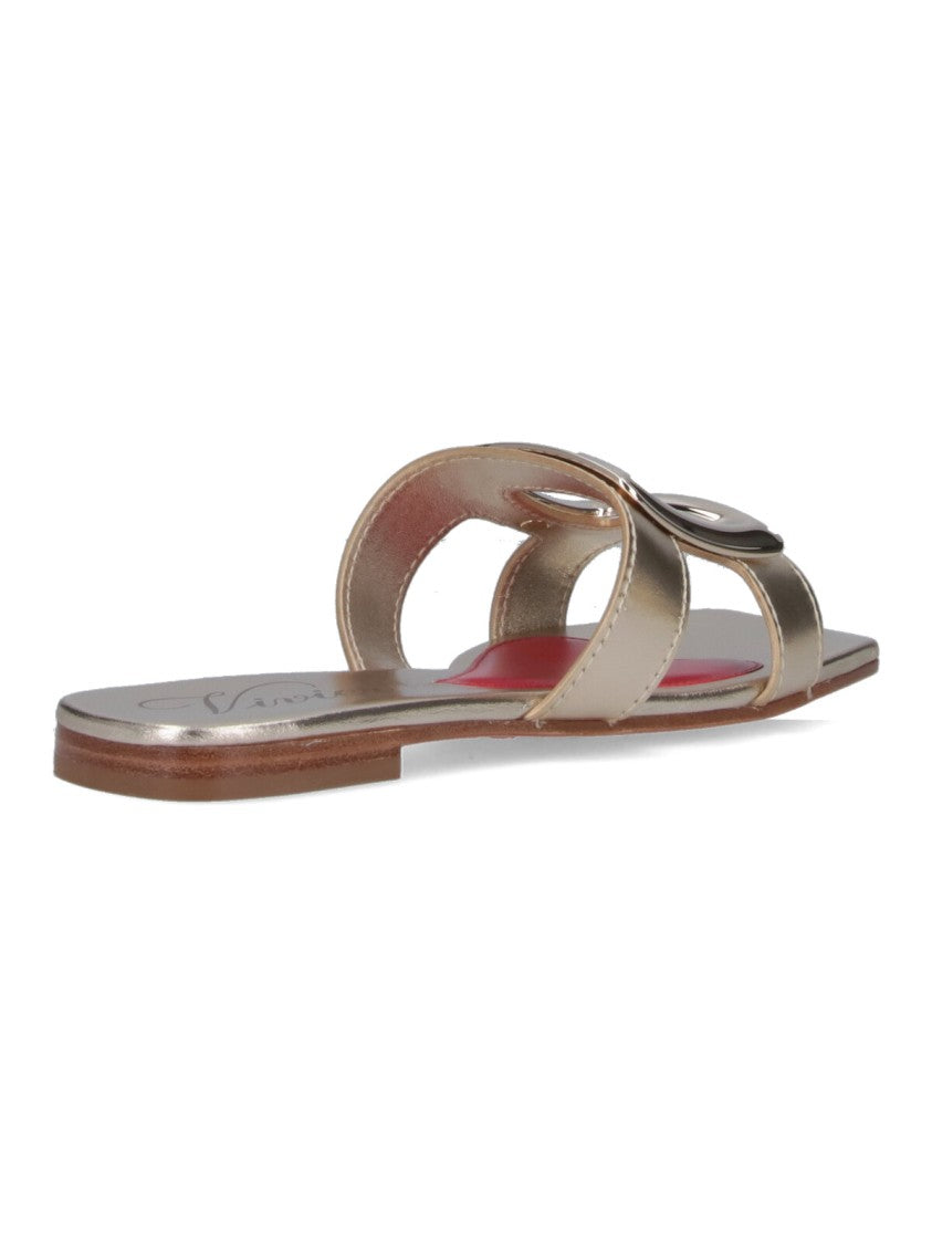 Roger Vivier Squared Toe Slide Sandals