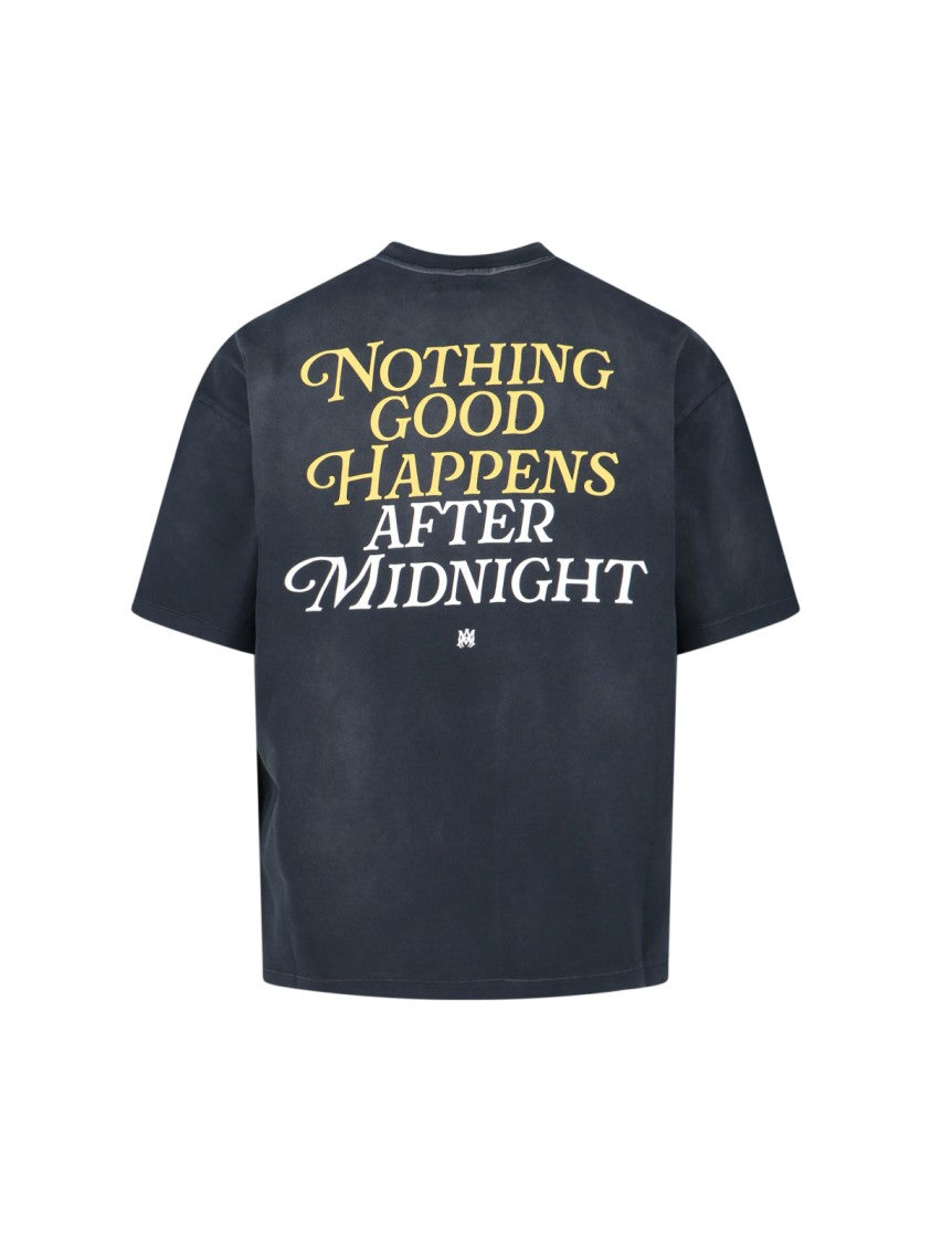 Amiri Cropped Black T-Shirt With Iconic Graphic Design