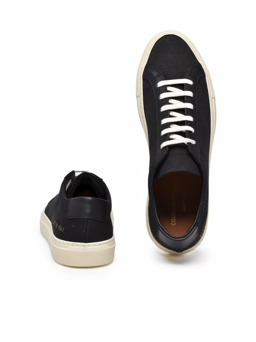 Woman By Common Projects Black Achilles Minimalist Canvas Low-Top Sneakers