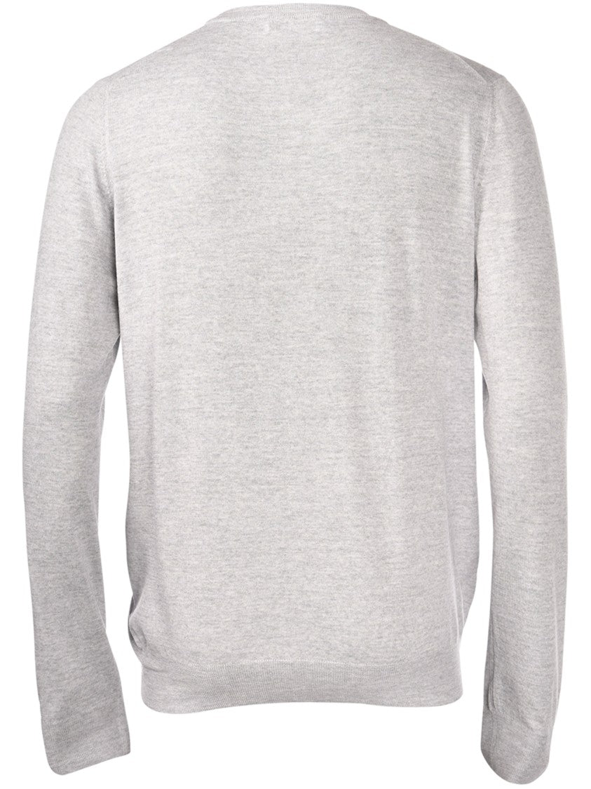 Gran Sasso Paricollo Heathered Grey Crew Neck Sweater