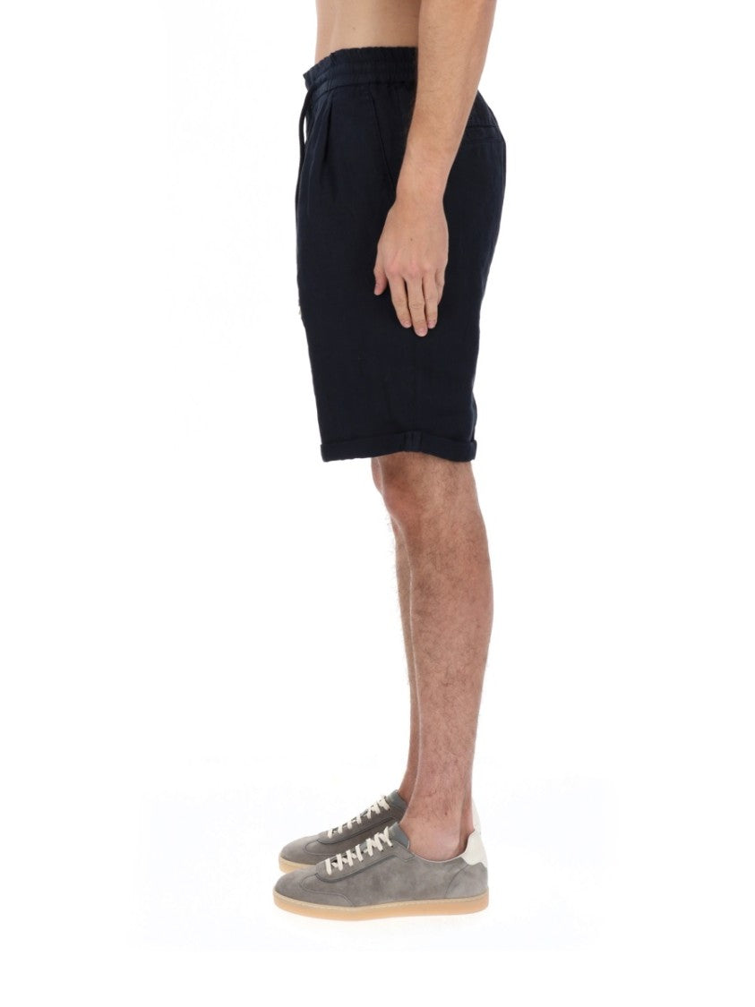 Brunello Cucinelli Relaxed-Fit Elastic-Waist Linen Bermuda Shorts