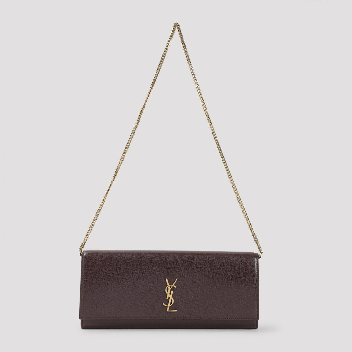 Saint Laurent Burgundy Calf Leather Shoulder Bag