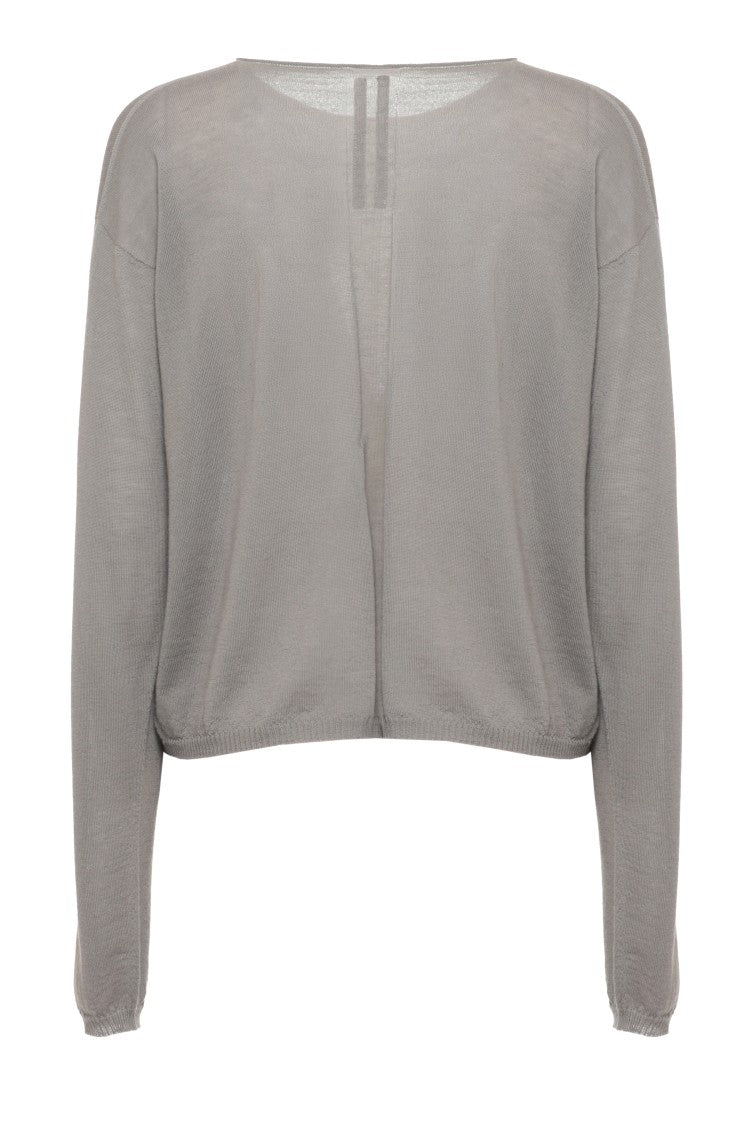 Rick Owens Cashmere Jersey With Long Sleeves And Ribbed Details