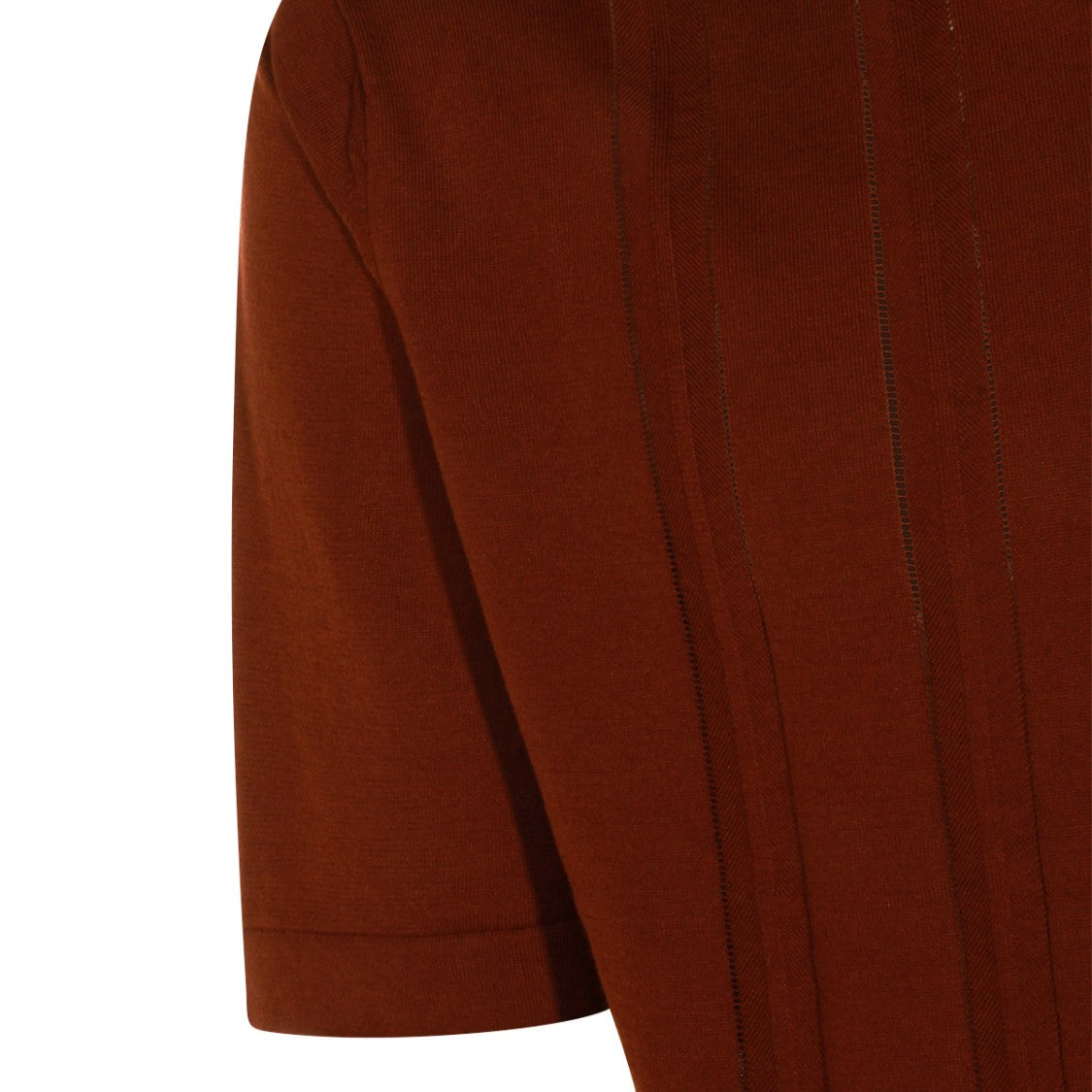 Piacenza Cashmere Relaxed Fit Polo Shirt With Vertical Stripe Detailing