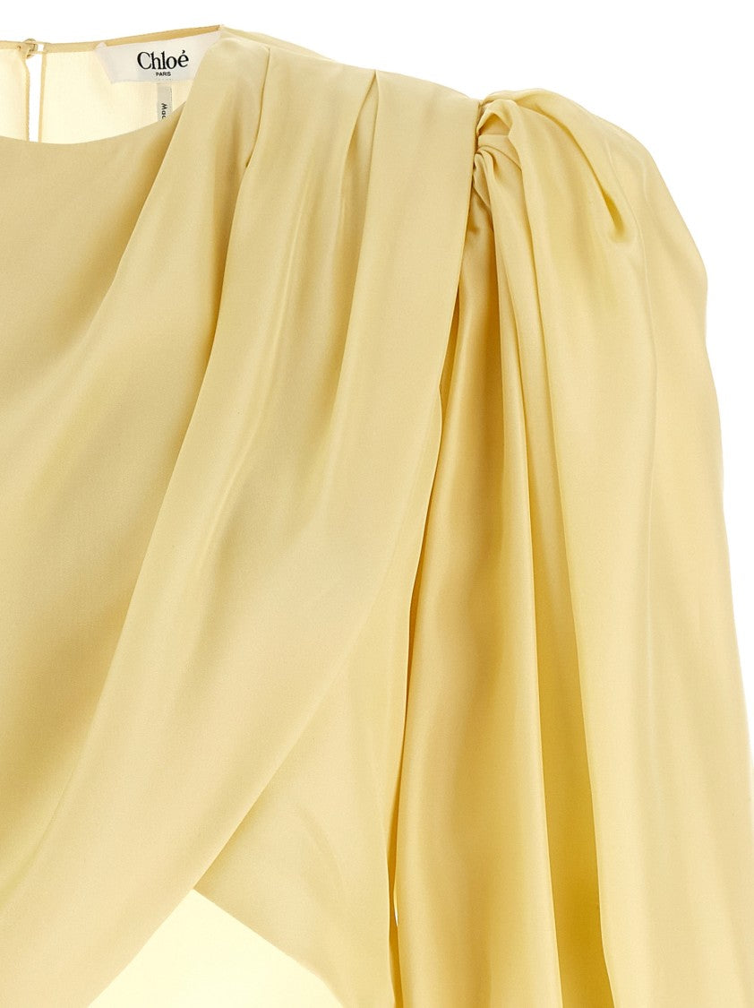 Chloé Crêpe De Chine Silk Draped Top