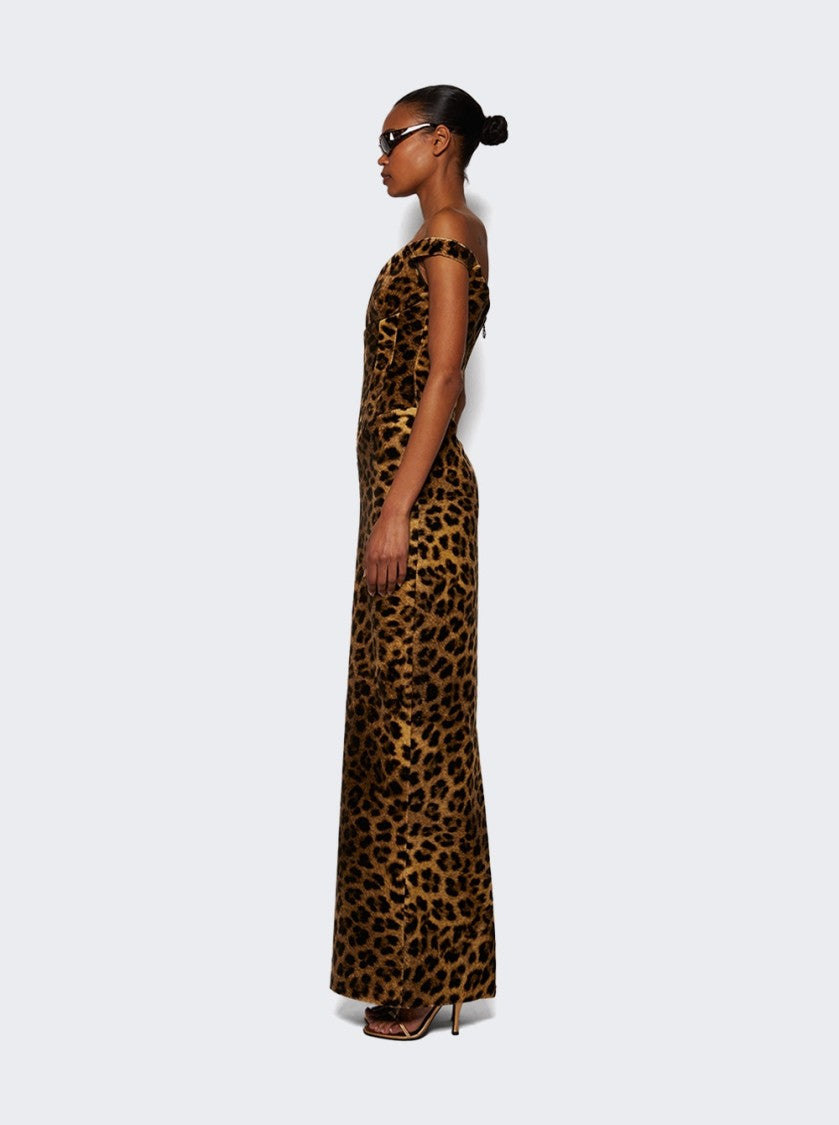 The New Arrivals By Ilkyaz Ozel Sauvage Leopard Print Shakti Cotton Dress