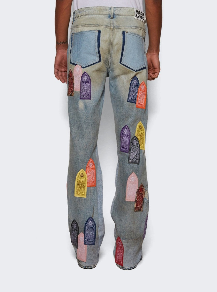 Who Decides War Patch Arched Repaired Distressed Jean - Multicolor