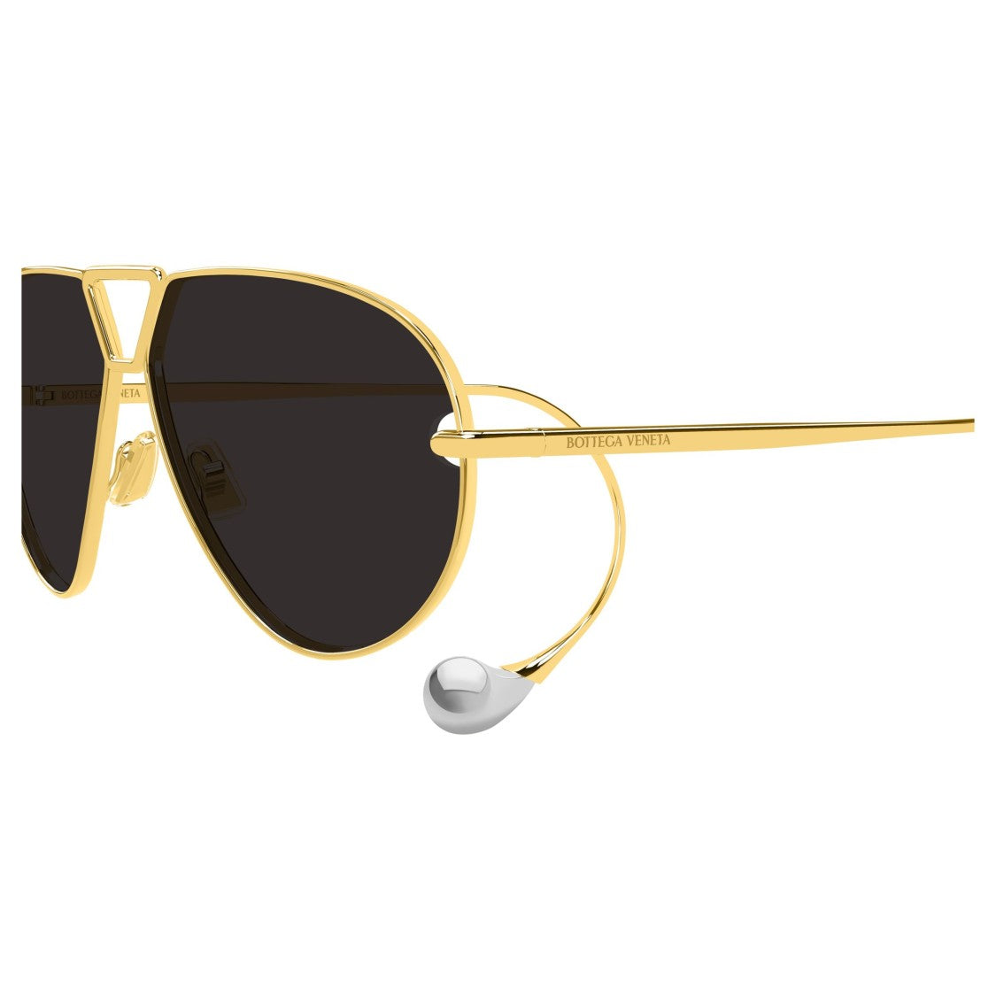 Bottega Veneta Bv1437s Aviator Sunglasses With Gold Metal Frame