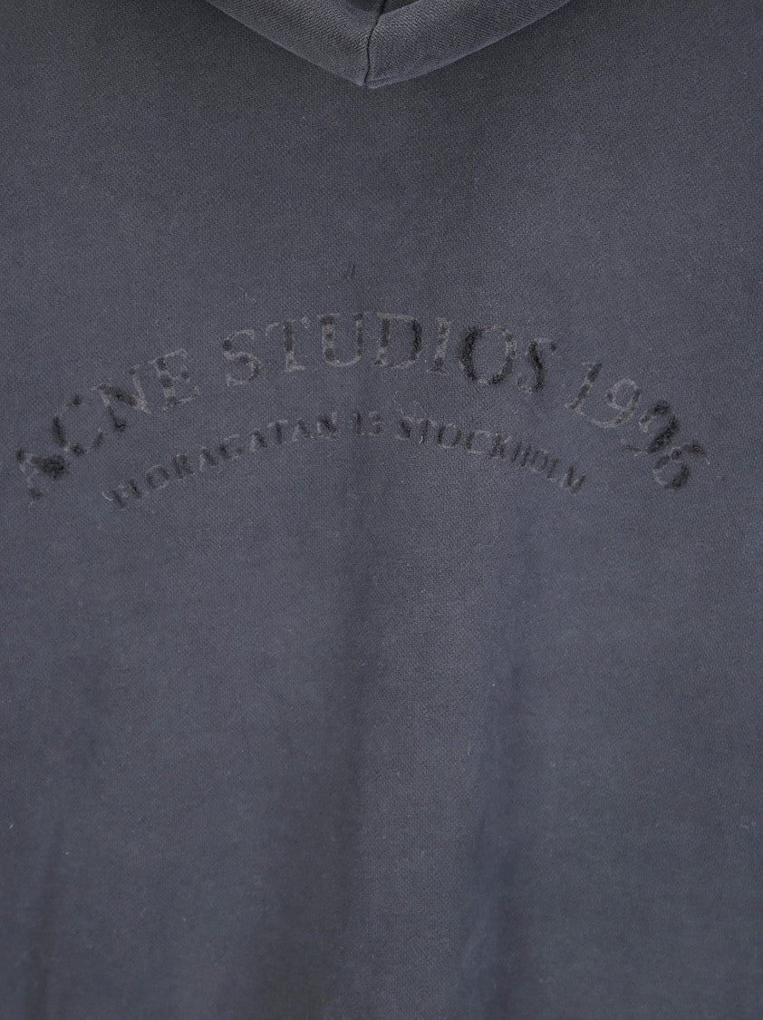 Acne Studios Drawstring Hooded Sweatshirt With Zip Closure And Kangaroo Pocket