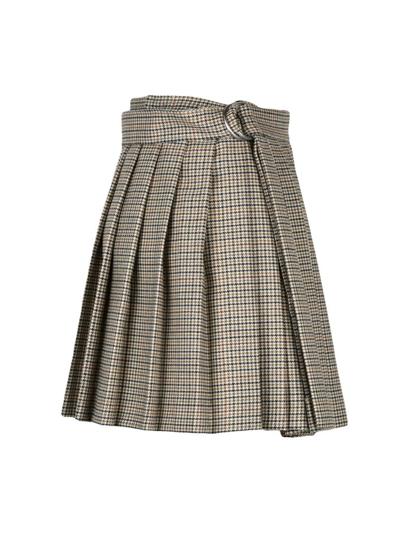 Ami A. Mattiussi Mini Pleated Skirt With Wrap Closure And Structured Waistband